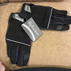 Saranac Men's Black Reflective work Gloves